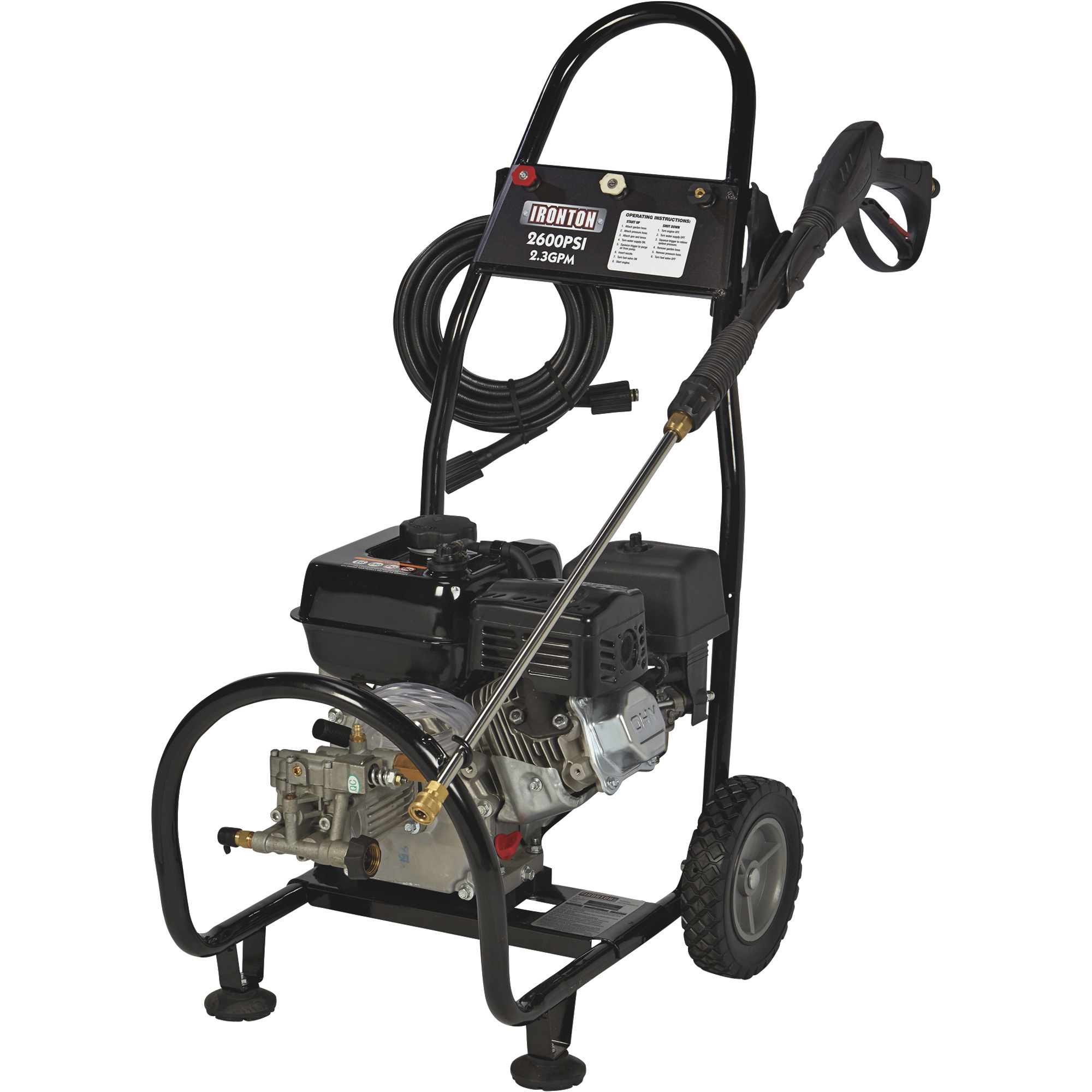Ironton Gas Cold Water Pressure Washer, 2600 PSI, 2.3 GPM, Model# 87034